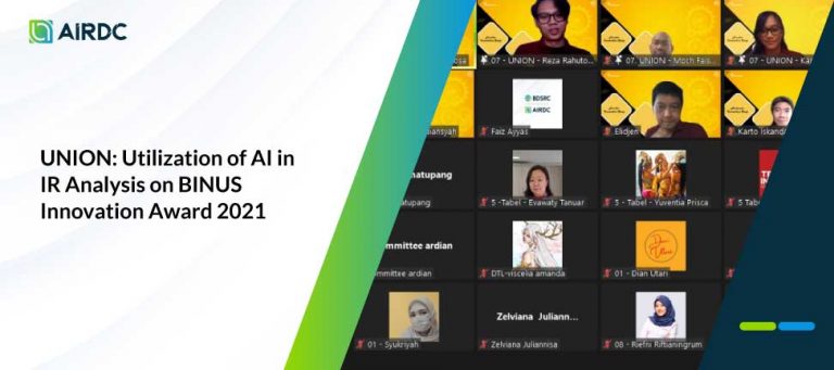 UNION: Utilization of AI in IR Analysis on BINUS Innovation Award 2021