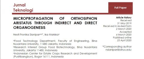 Micropropagation of Orthosiphon aristatus through indirect and direct organogenesis